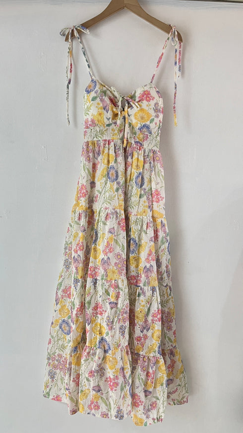 Vintage Spaghetti Strap Midi Dresd